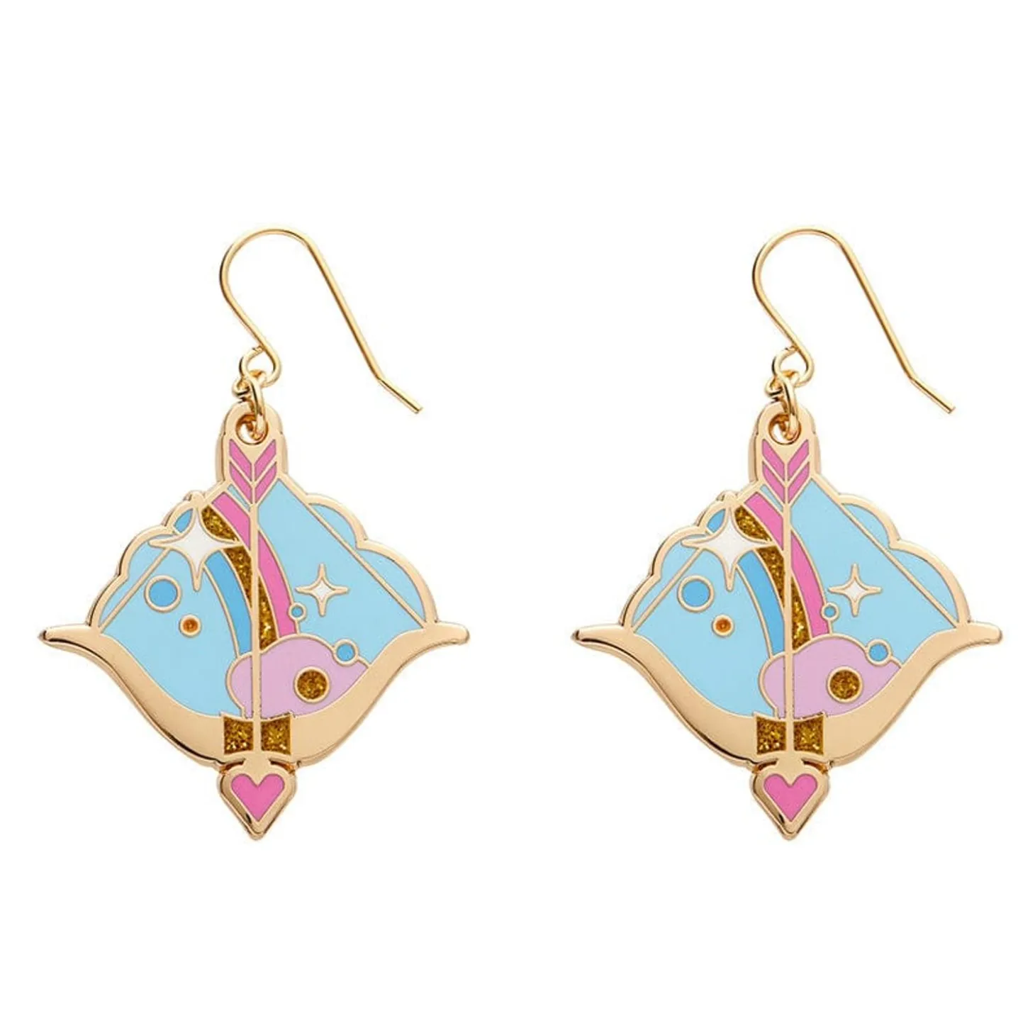 Cupid'S Aim Enamel Drop Earrings