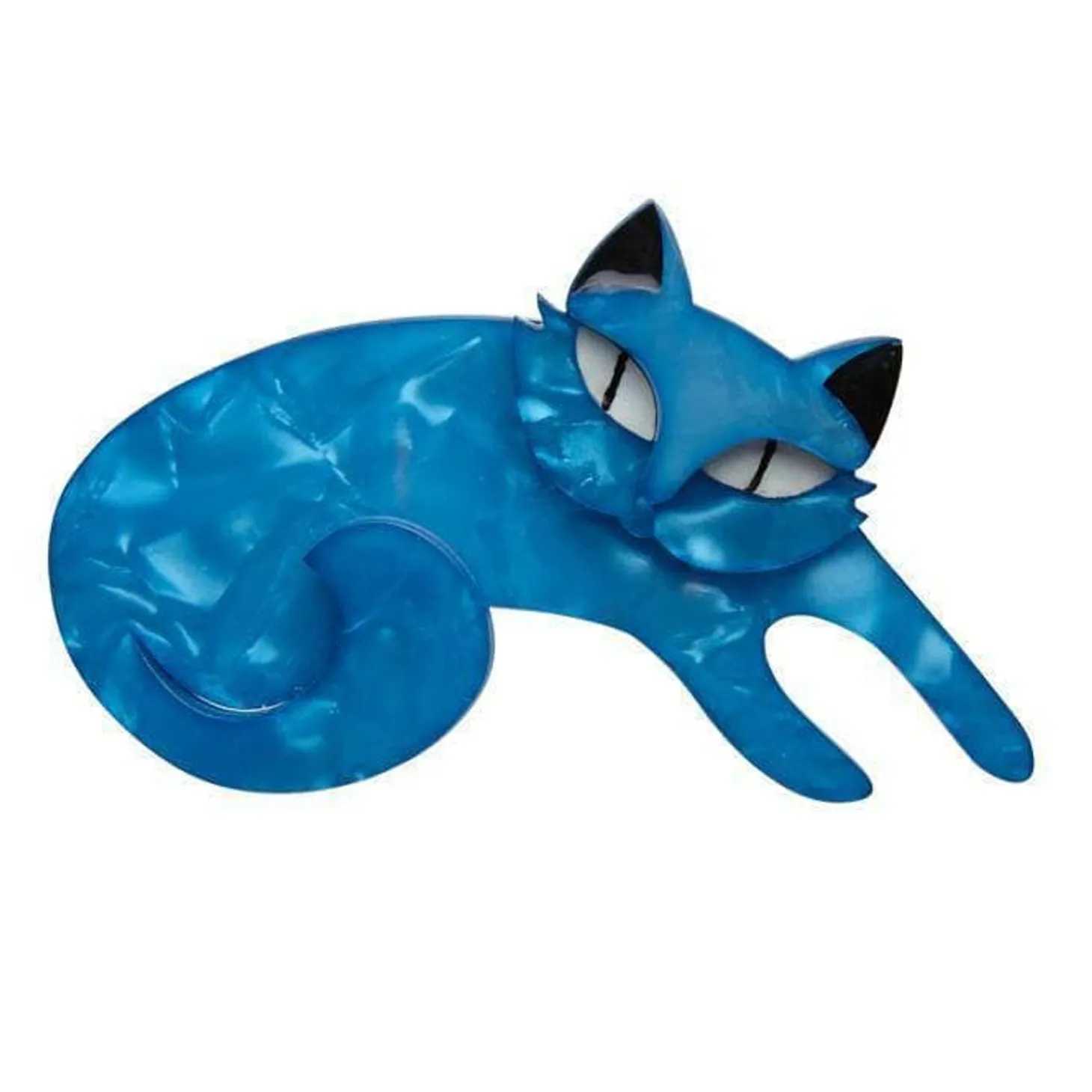 Curling Cassandra Cat Brooch