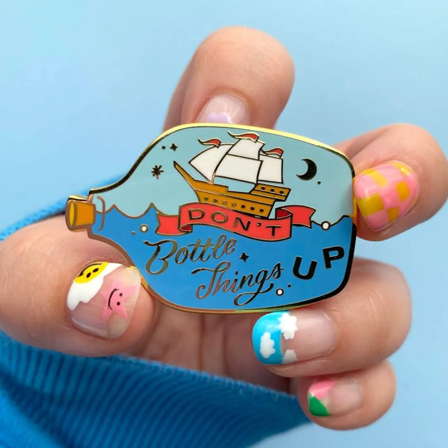 Don'T Bottle Things Up Enamel Pin