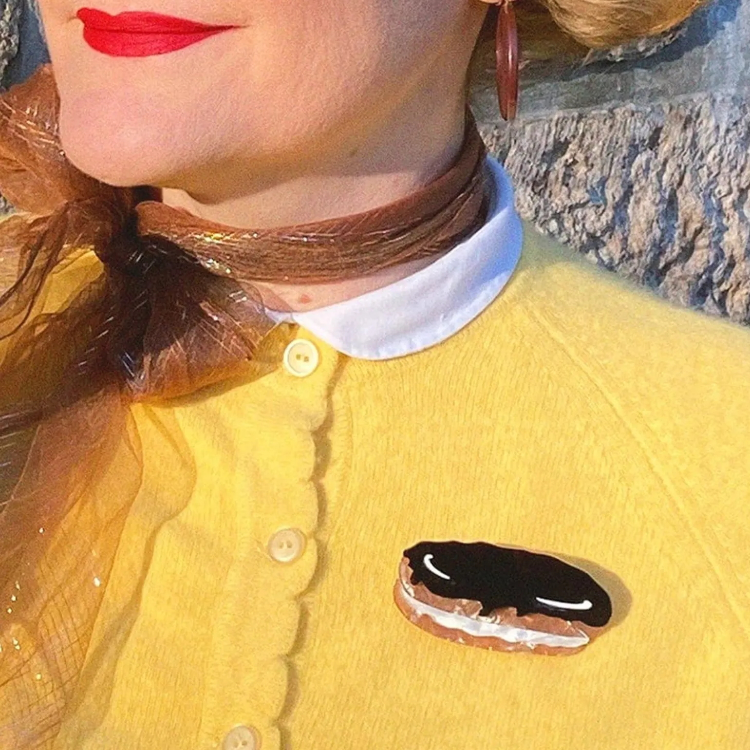 Eclair Au Chocolat Brooch