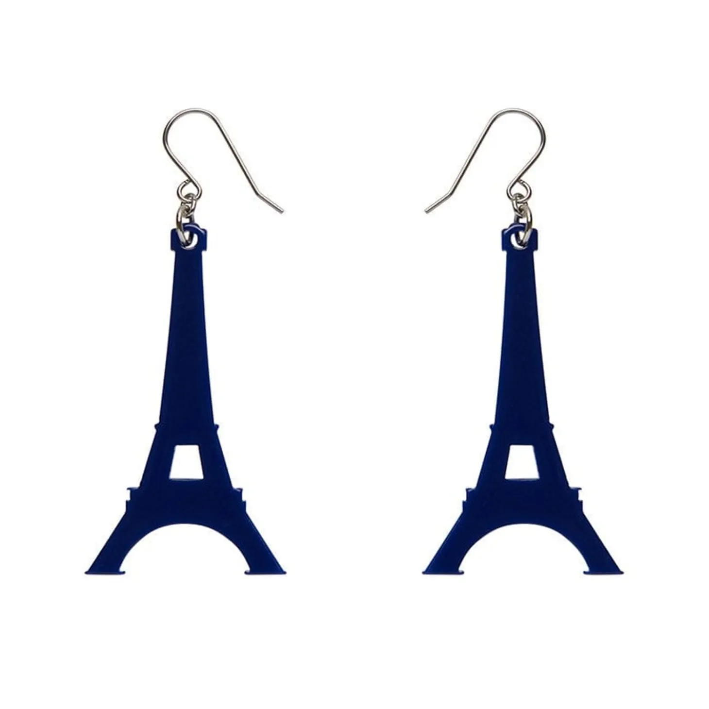 Eiffel Tower Solid Resin Drop Earrings - Blue