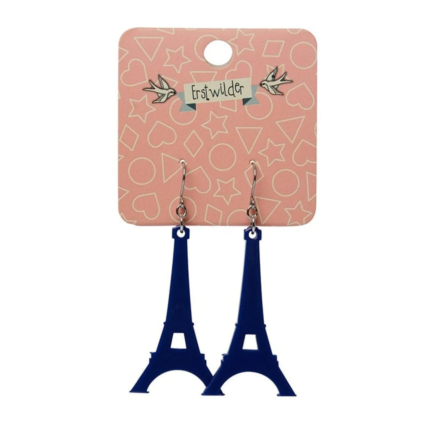 Eiffel Tower Solid Resin Drop Earrings - Blue