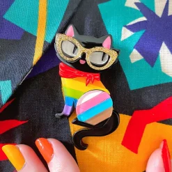 Elissa The Rainbow Cat Brooch