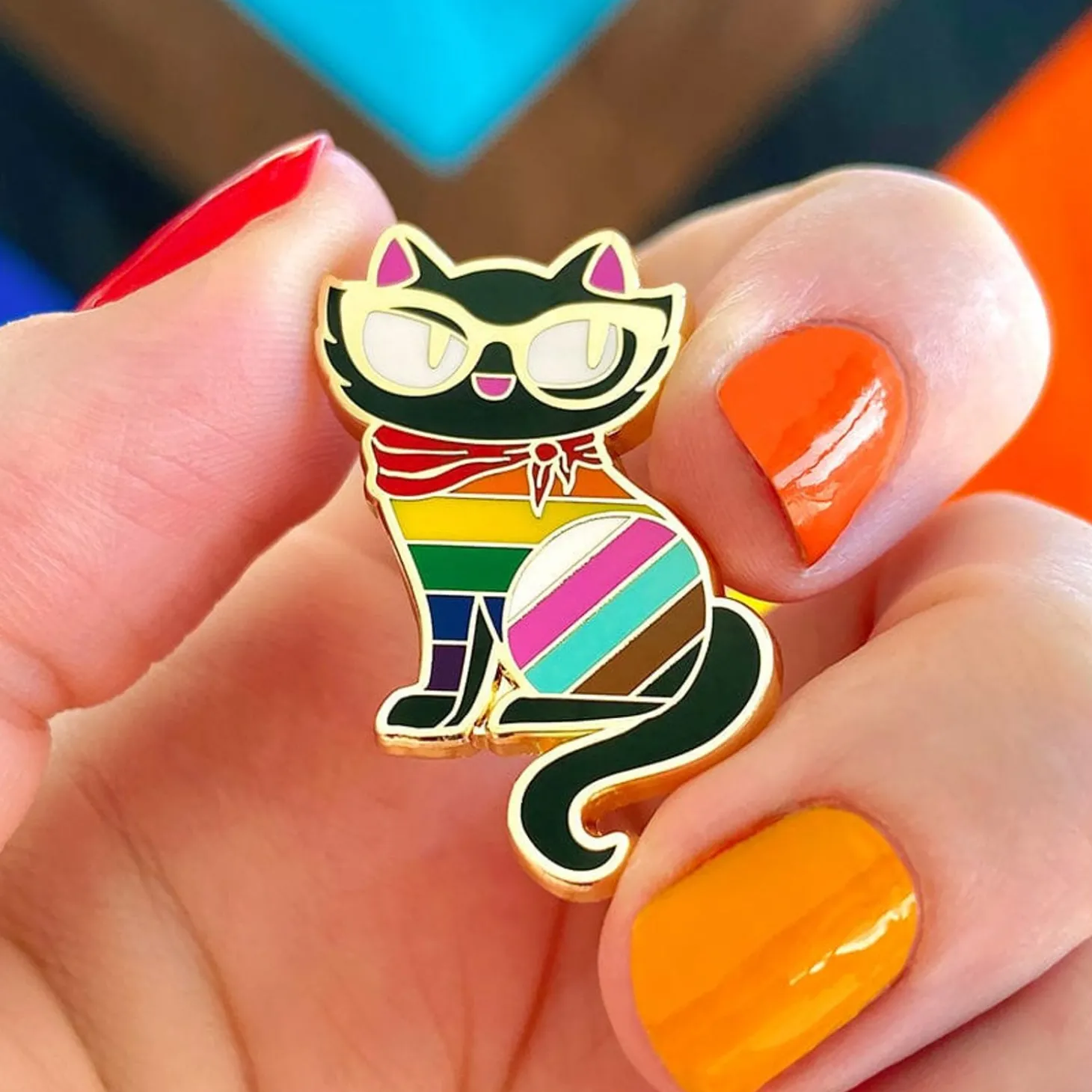 Elissa The Rainbow Cat Enamel Pin
