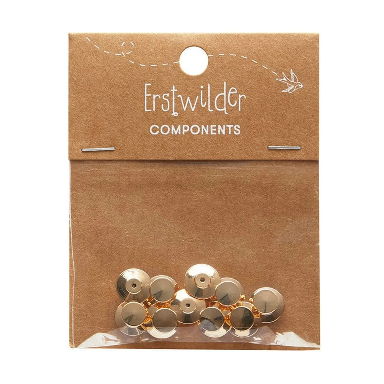 Enamel Pin Metal Locking Clasp 10-Pack - Gold