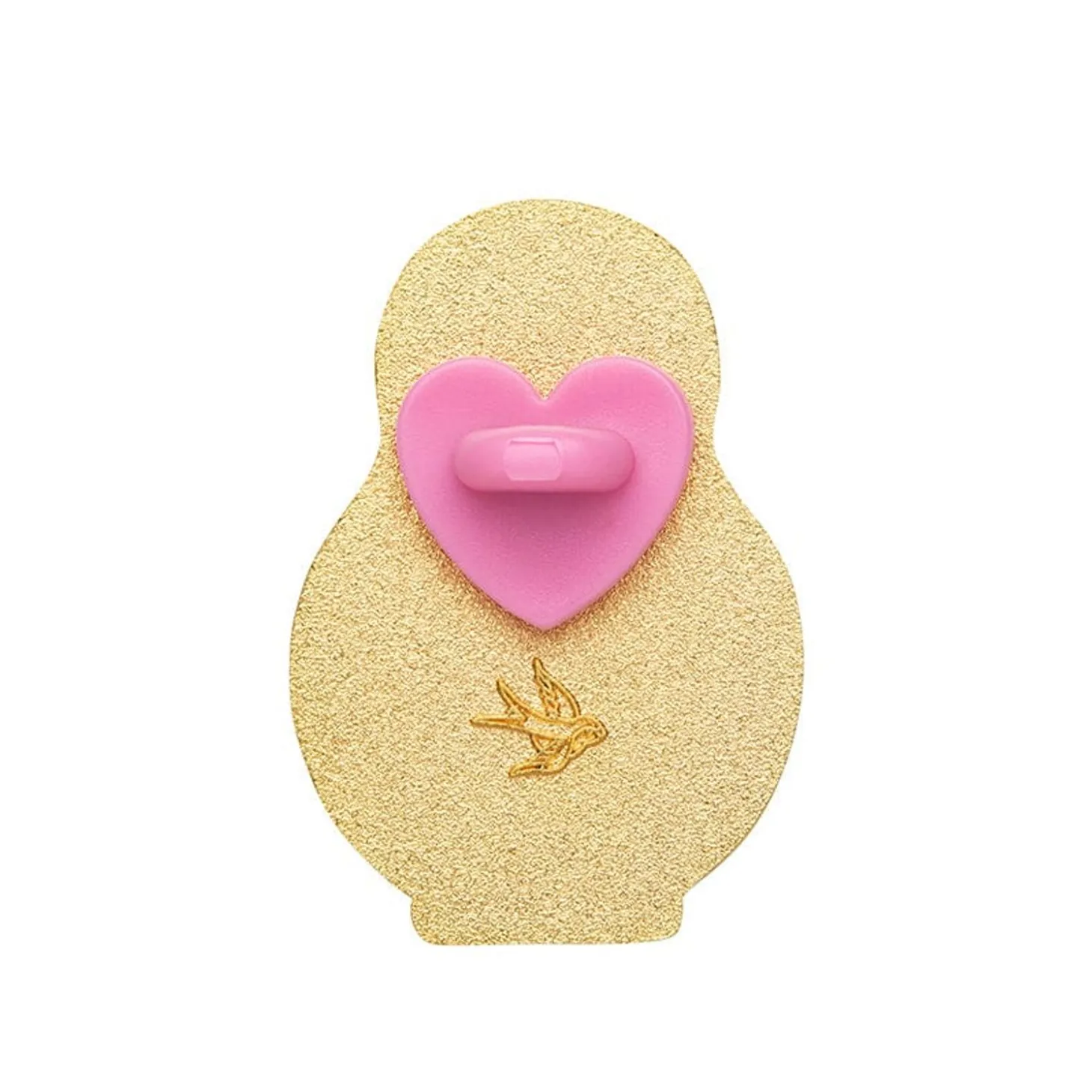Enamel Pin Rubber Heart Locking Clasp 10-Pack - Pink