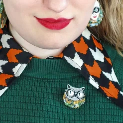 Feathered And Framed Mini Brooch