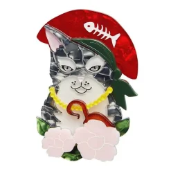 Feline First Mate Cat Brooch