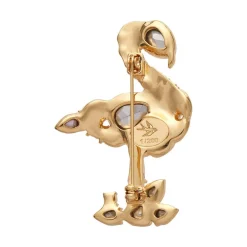 Flamboyant Flamingo Funk Stone Set Crystal Brooch
