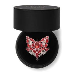 Flora Fox Face Stone Set Crystal Brooch
