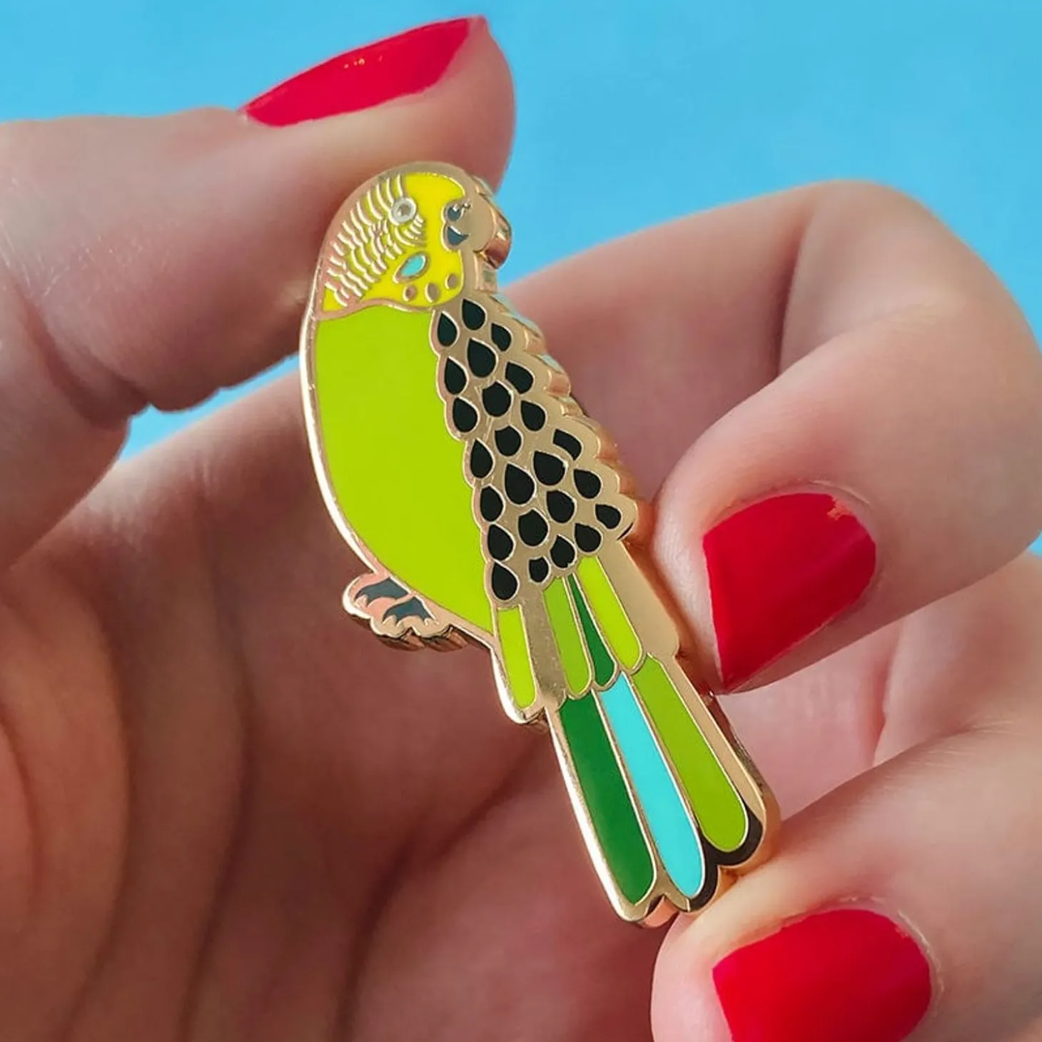 Flossie The Budgie Enamel Pin