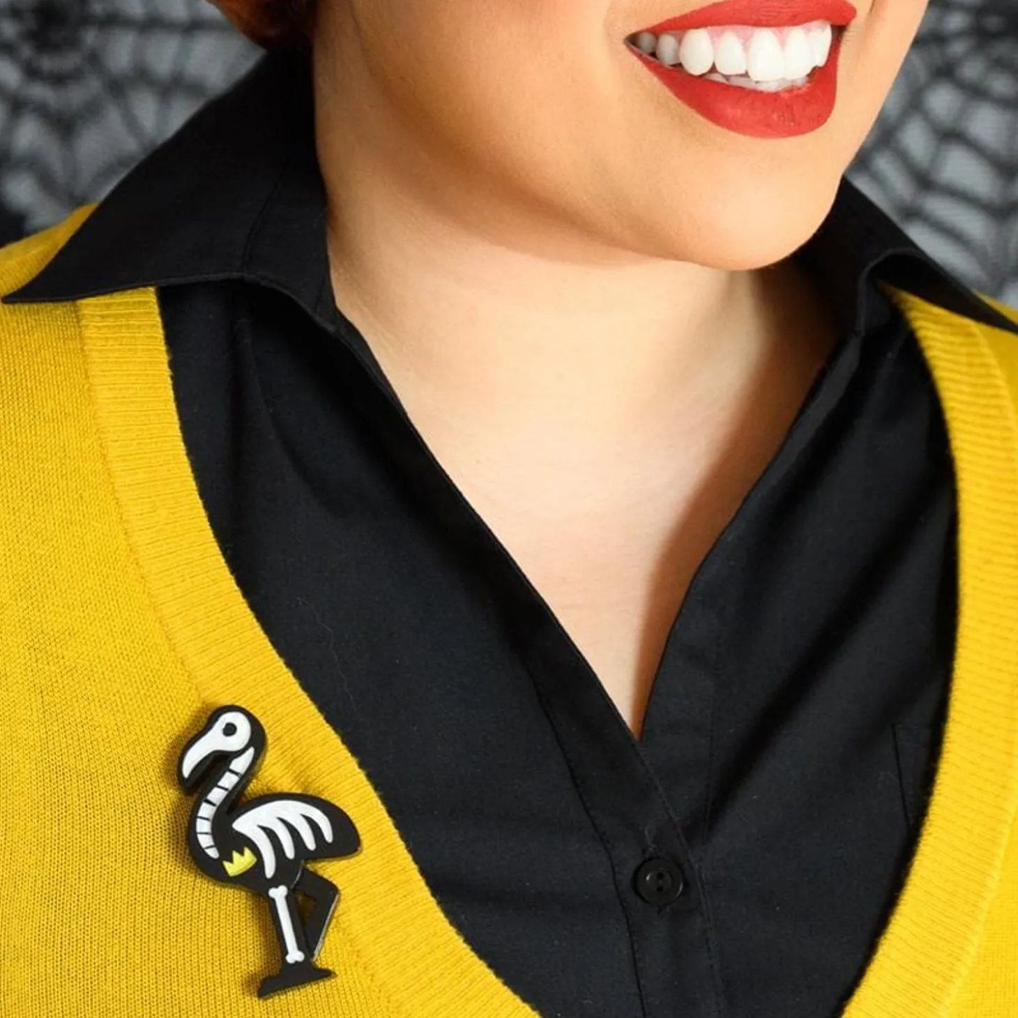 Franken-Flamingo Brooch