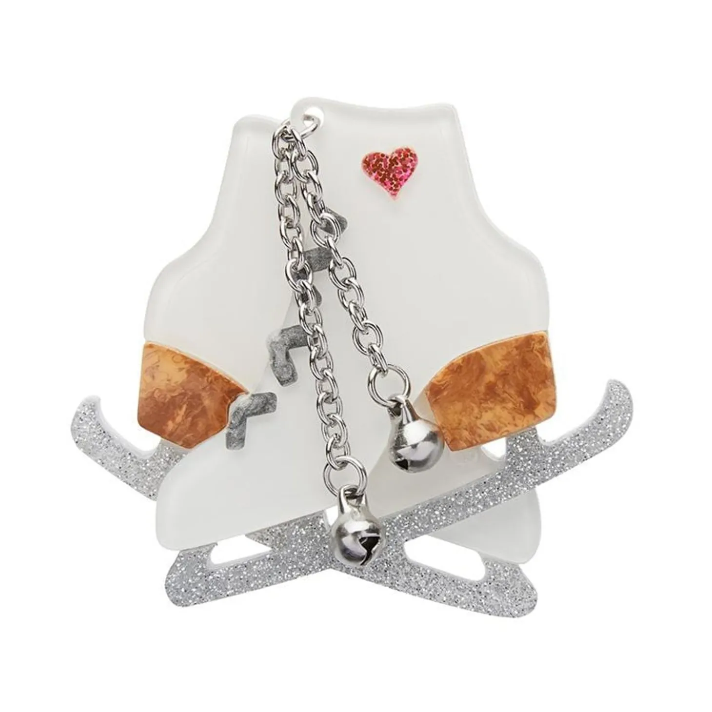 Glitter And Glide Skates Brooch