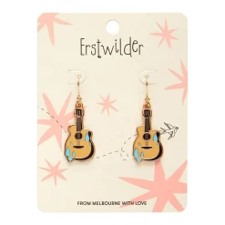 Guitar Blues Enamel Drop Earrings