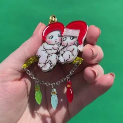 Gumnut Christmas Cuddles Brooch