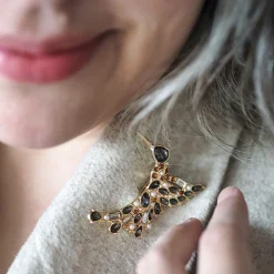 Halcyon Hummingbird Stone Set Crystal Brooch