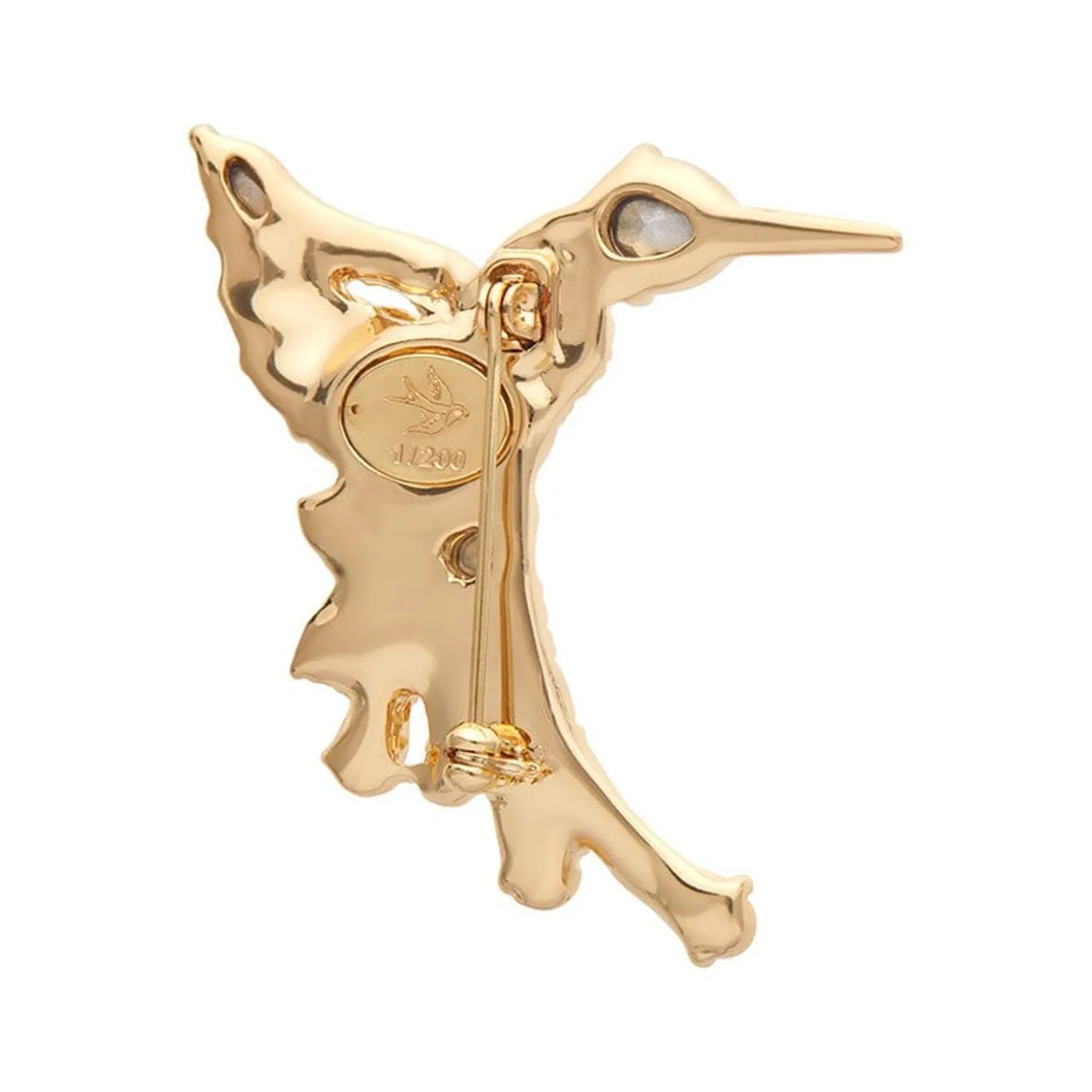 Halcyon Hummingbird Stone Set Crystal Brooch