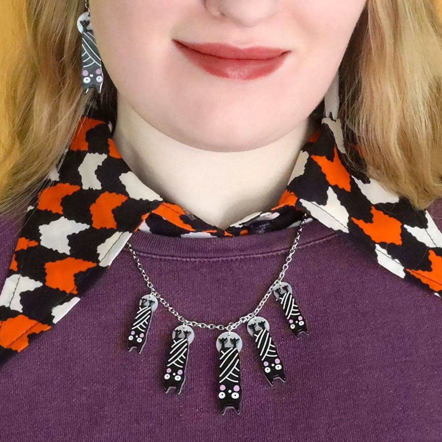 Halloween Hang-Up Bat Necklace
