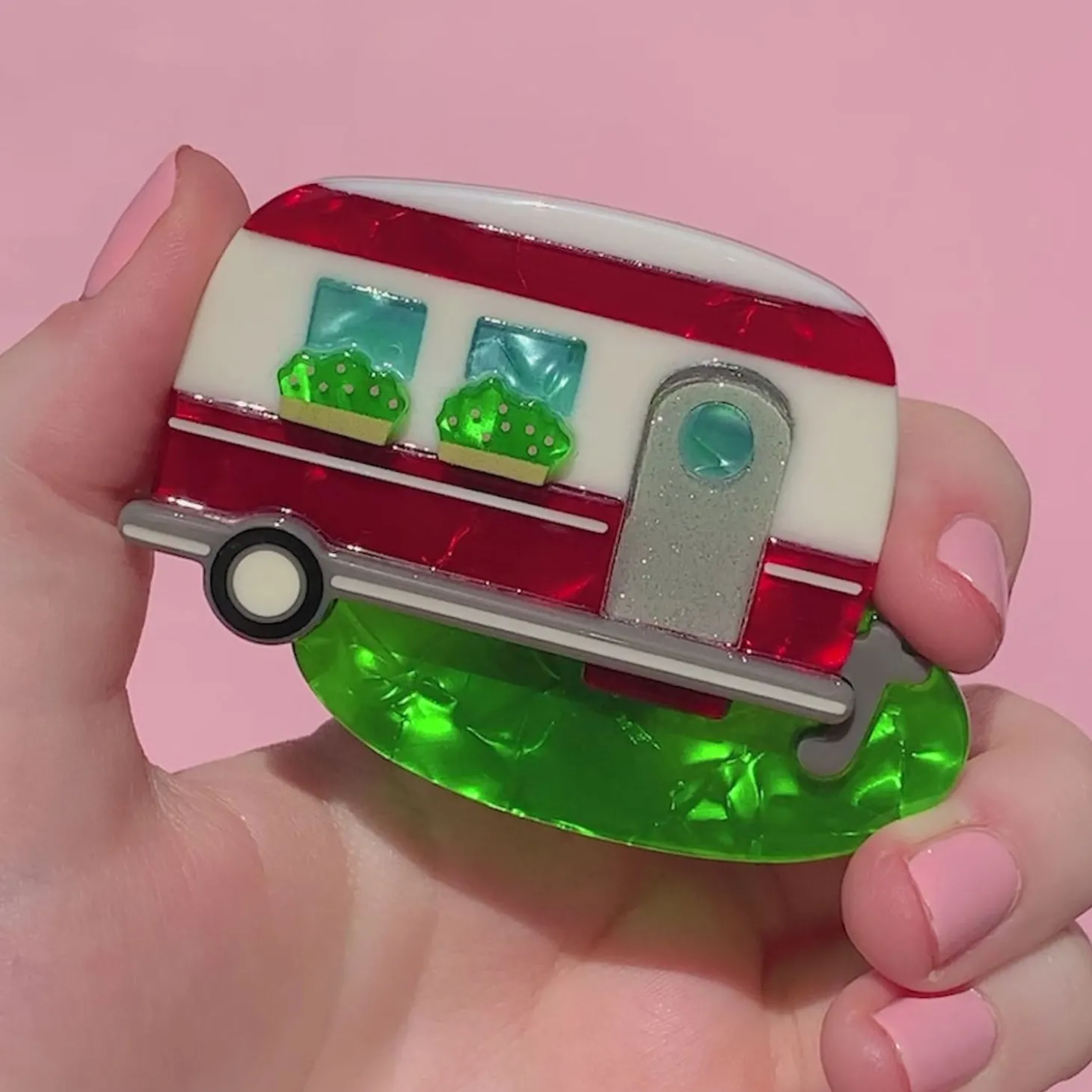 Happy Glamper Brooch