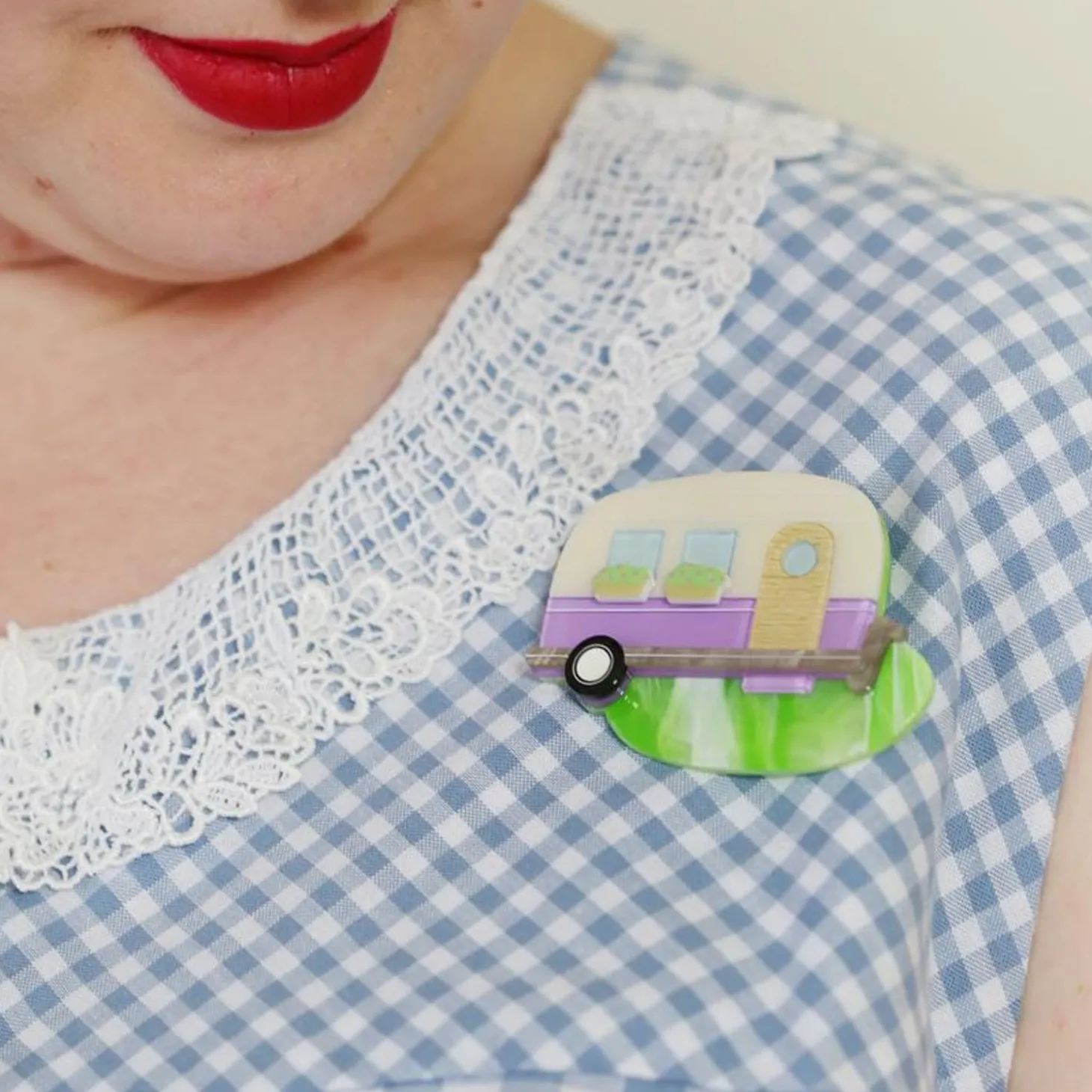 Happy Glamper Brooch