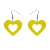 Heart Bubble Resin Drop Earrings - Yellow