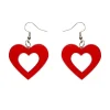 Heart Bubble Resin Drop Earrings - Red