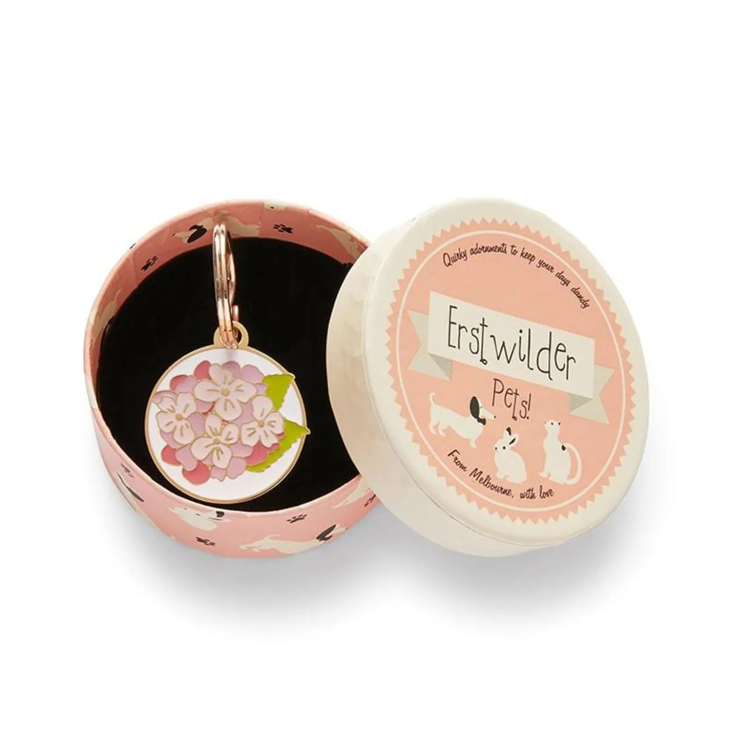 Heartfelt Hydrangea Enamel Pet Charm