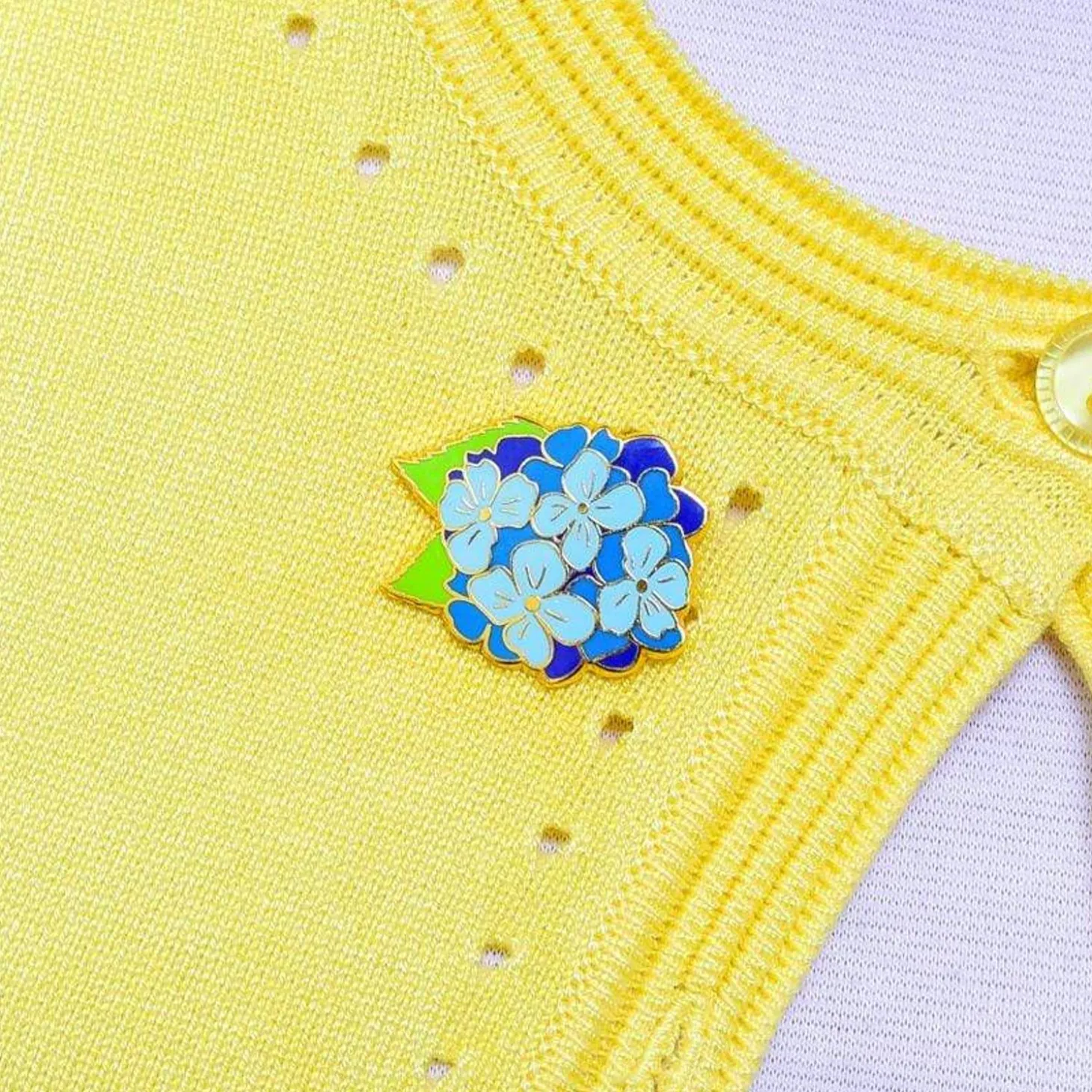 Heartfelt Hydrangea Enamel Pin