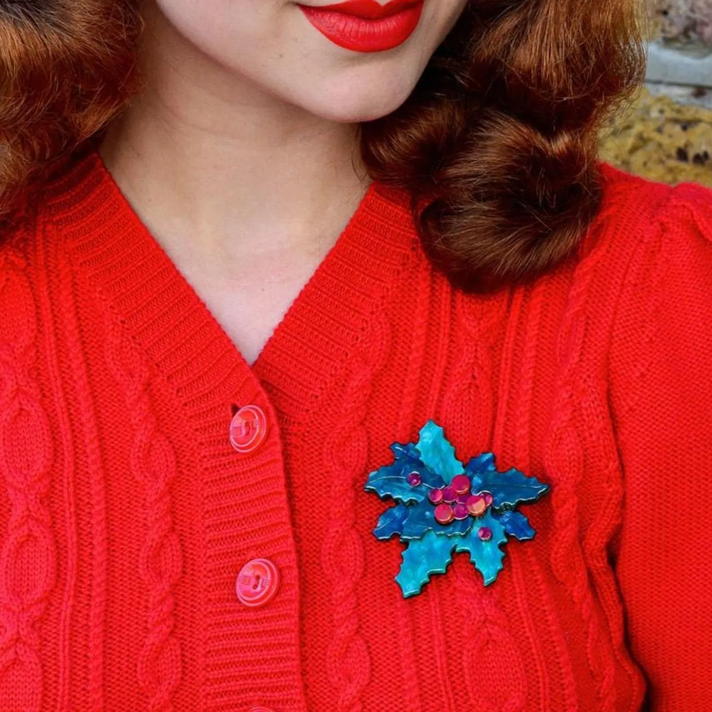 Holly Jolly Brooch