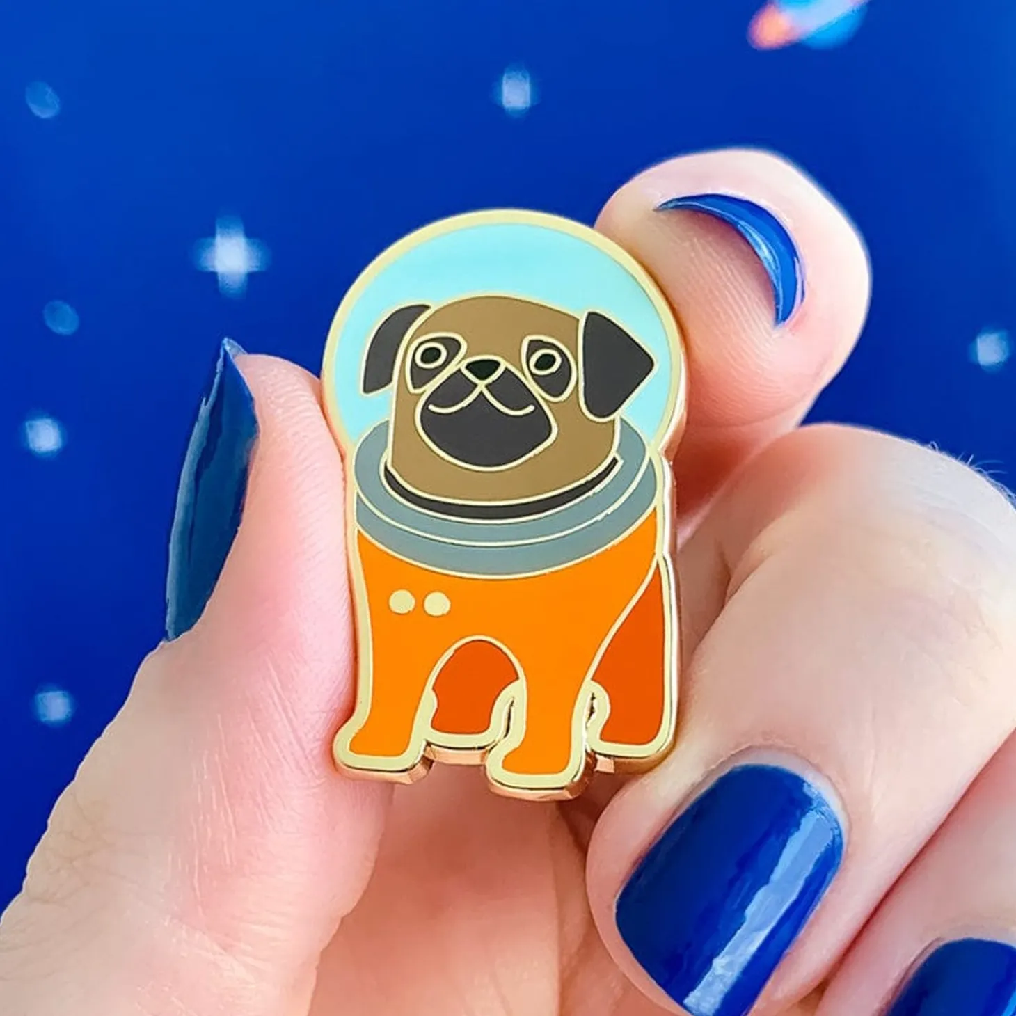 Interplanetary Pug Enamel Pin