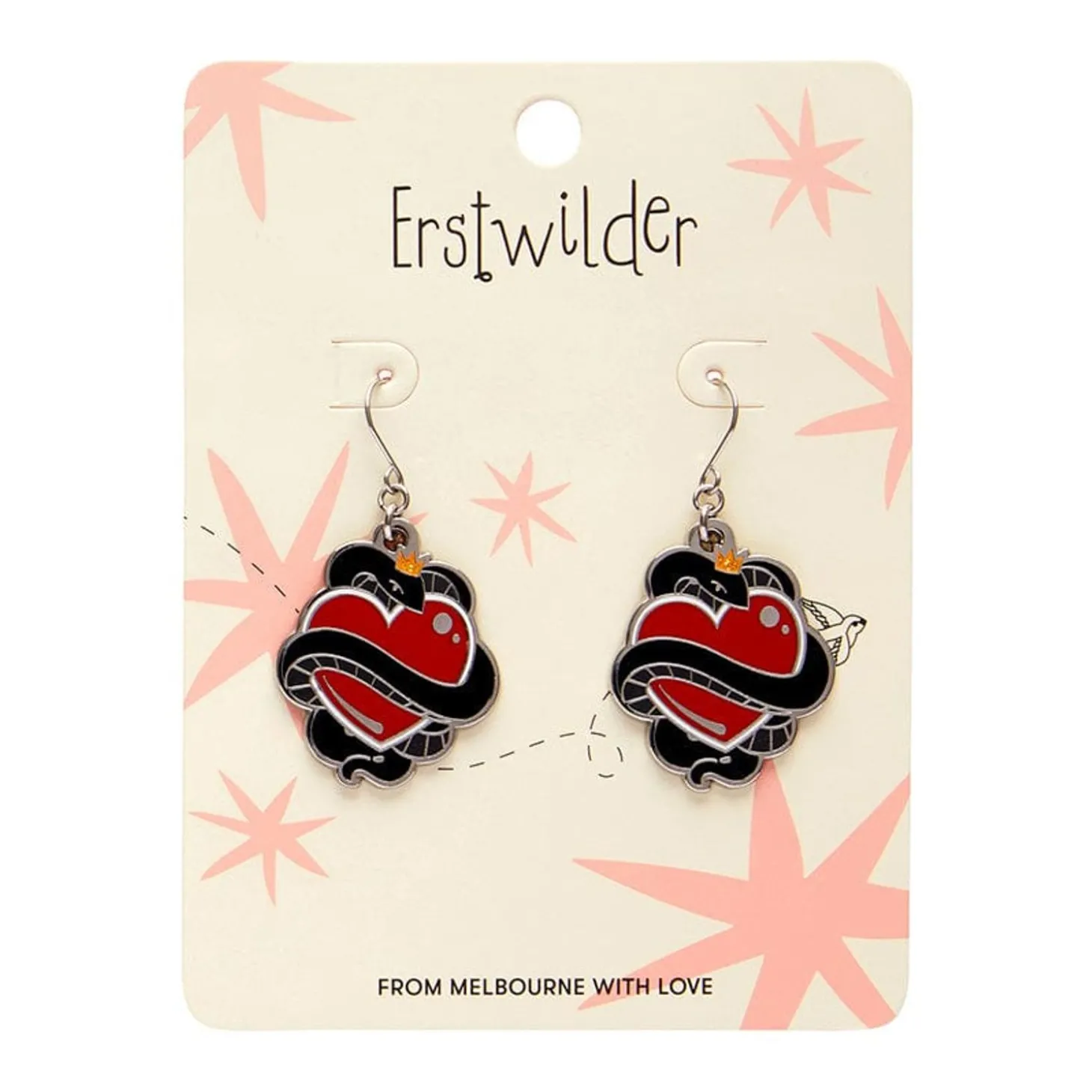 King Of Cobras Enamel Drop Earrings