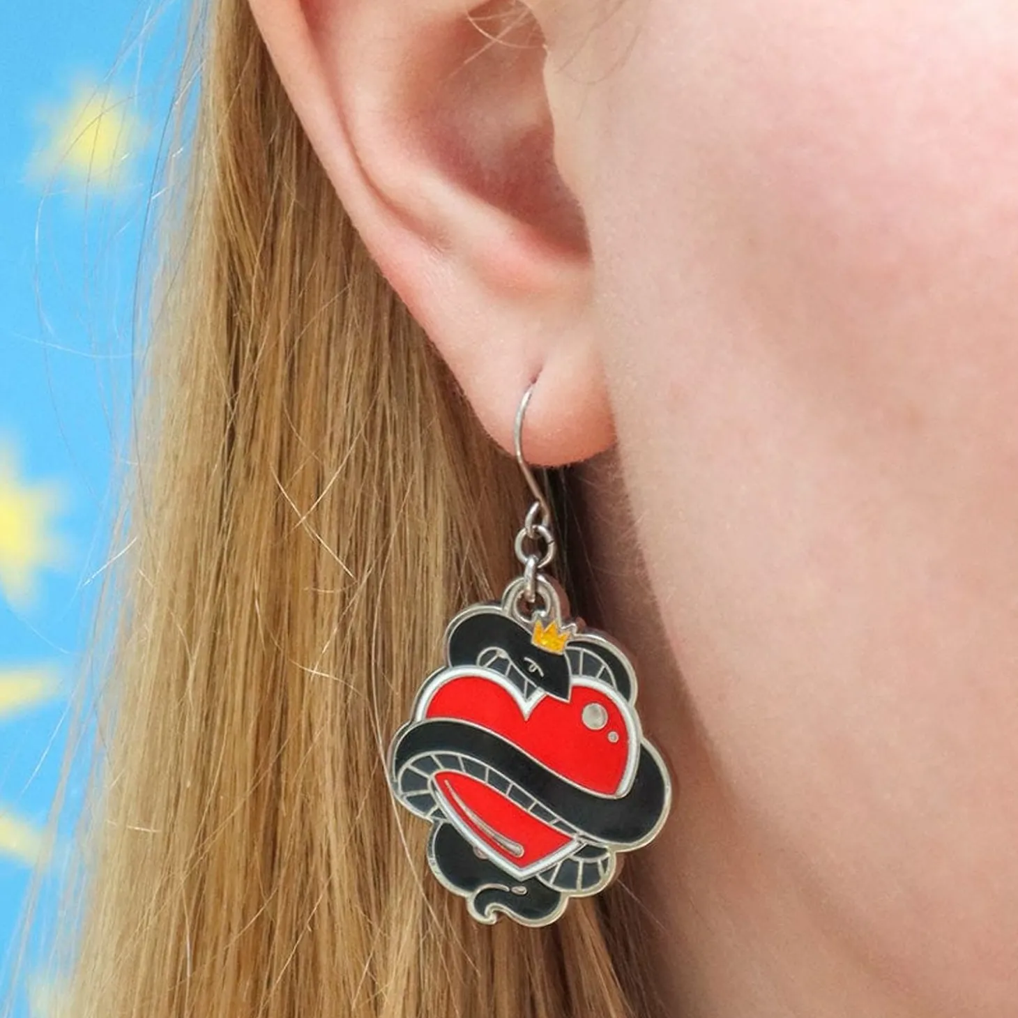 King Of Cobras Enamel Drop Earrings
