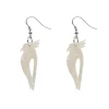 Kookaburra Ripple Glitter Resin Drop Earrings - Cream