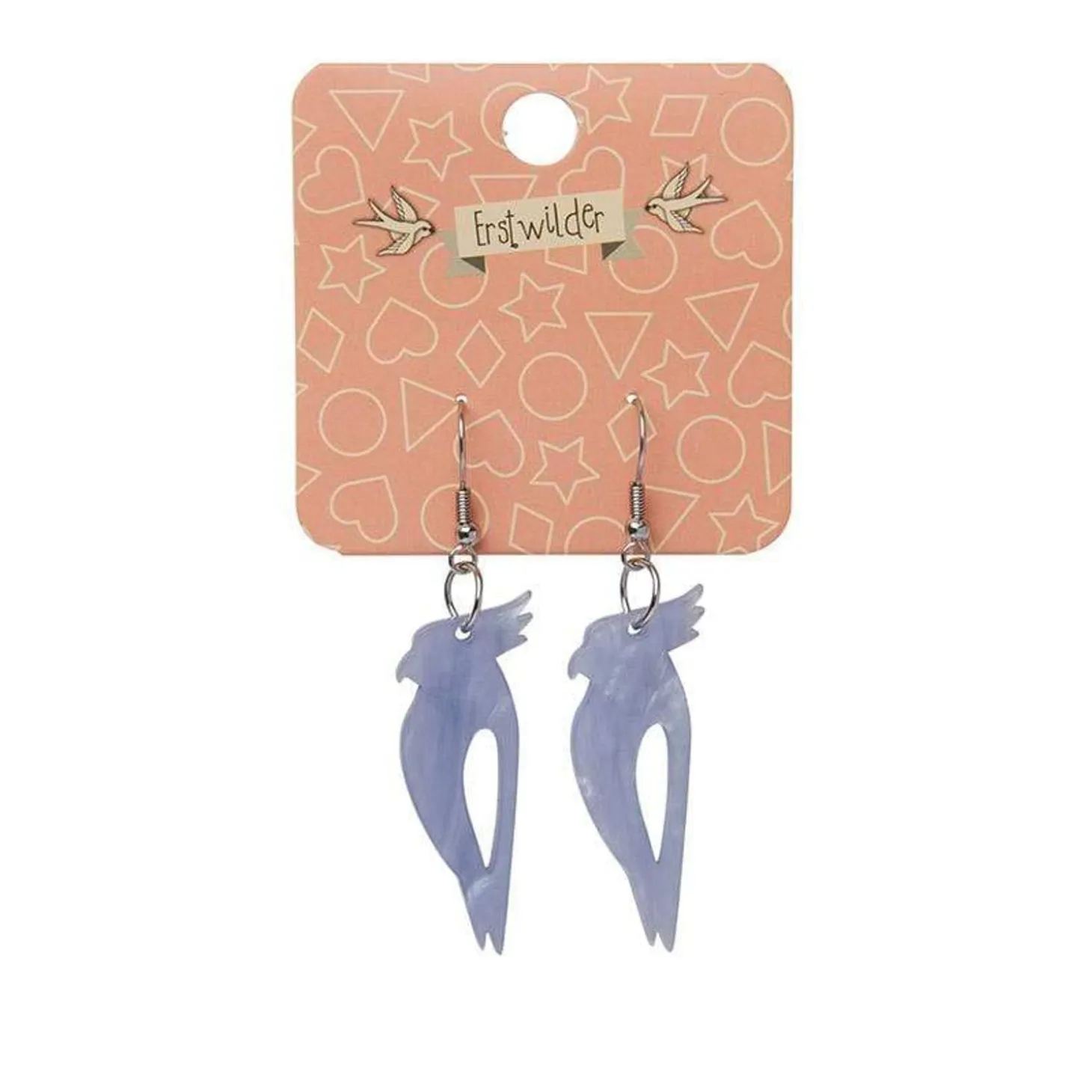 Kookaburra Ripple Resin Drop Earrings - Blue
