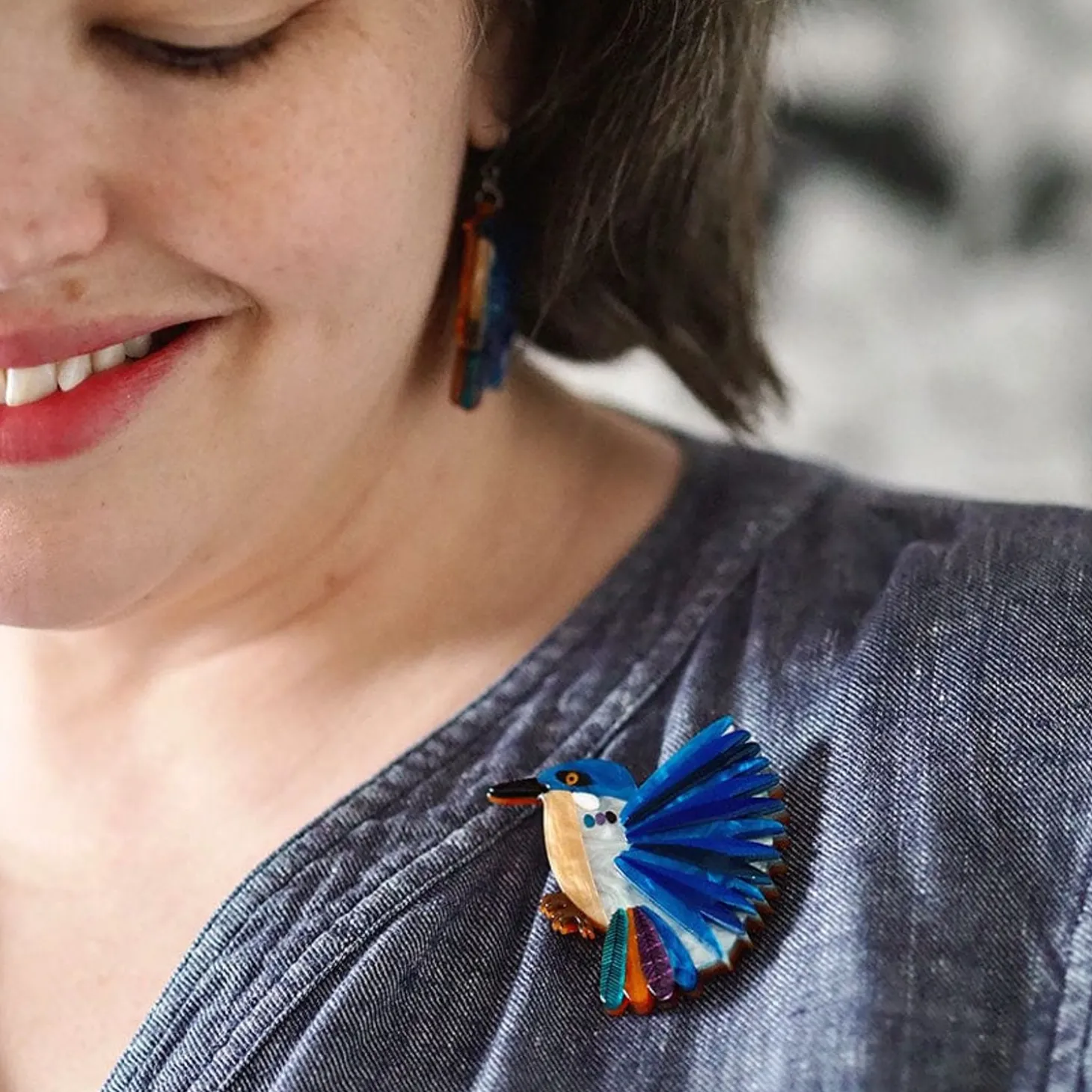 Kyrie Kingfisher Brooch