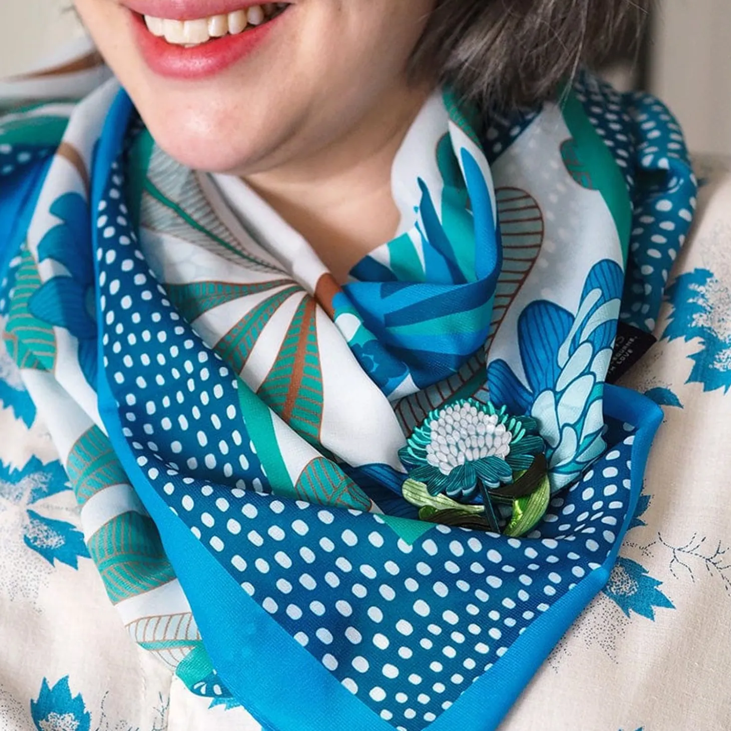 Kyrie Kingfisher Square Scarf