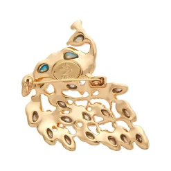 Le Peacock Royal Stone Set Crystal Brooch