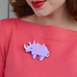 Life By The Horns Rhino Brooch