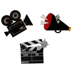 Lights, Camera, Action Brooch Set