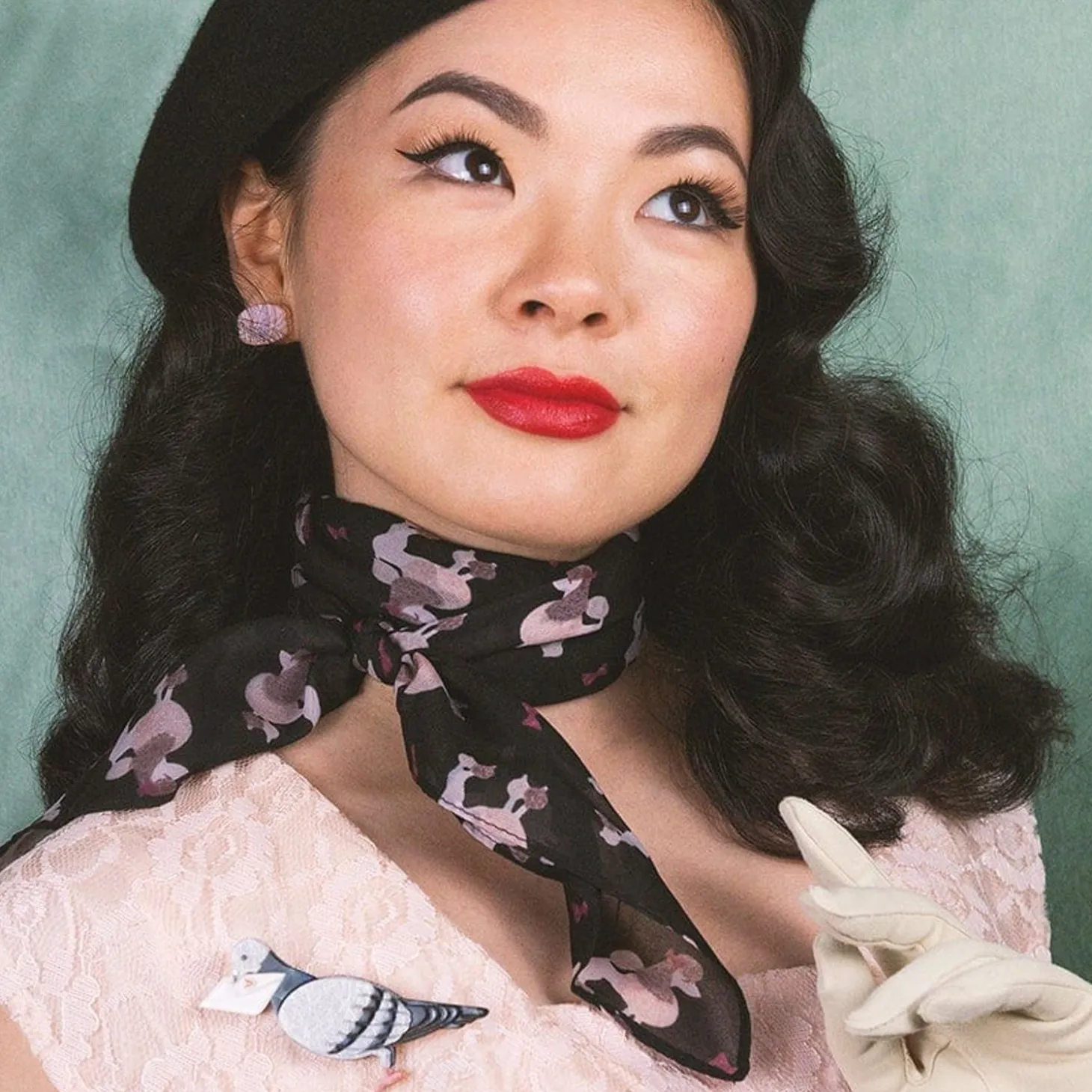Madame Caniche Head Scarf - Black