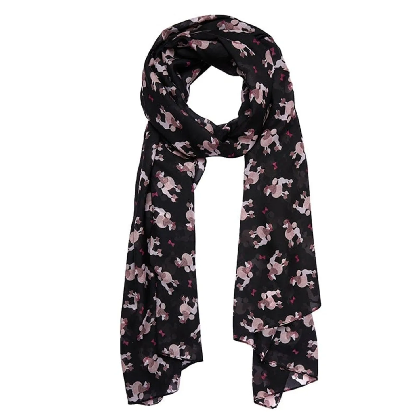 Madame Caniche Large Neck Scarf - Black