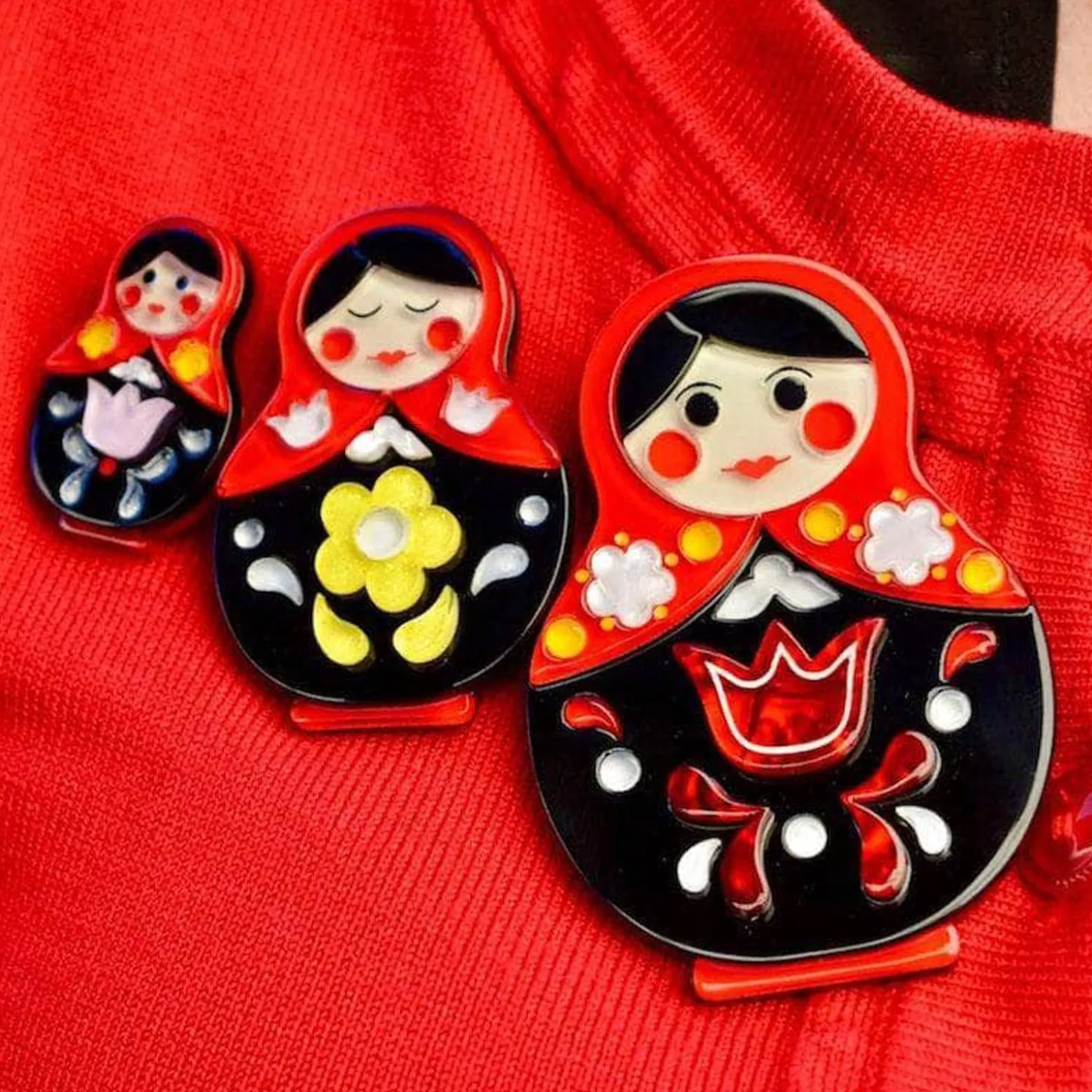 Matryoshka Memories Toy Brooch Set