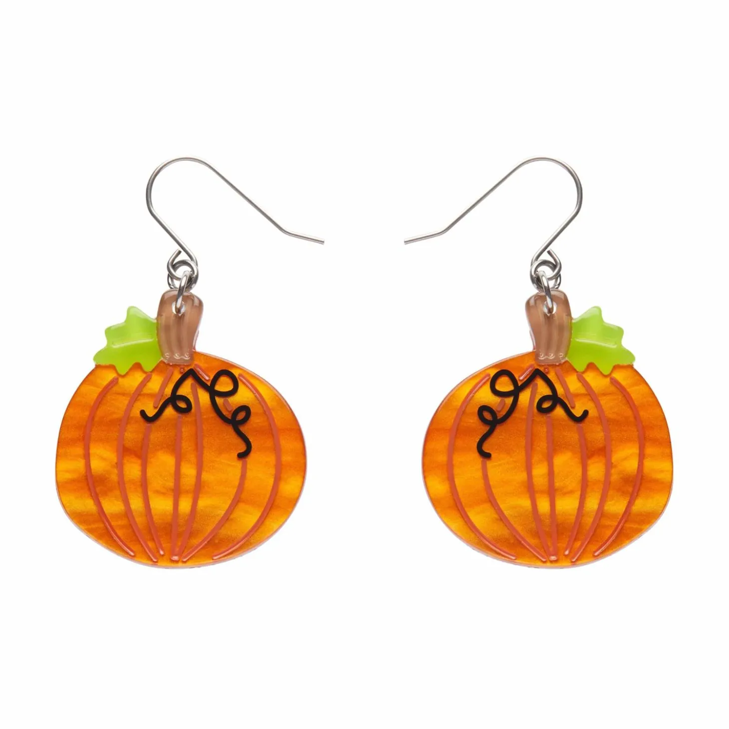 Midnight Magic Pumpkin Drop Earrings
