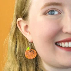 Midnight Magic Pumpkin Drop Earrings