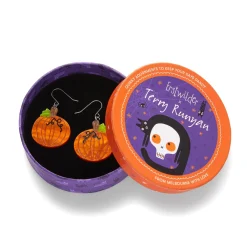 Midnight Magic Pumpkin Drop Earrings