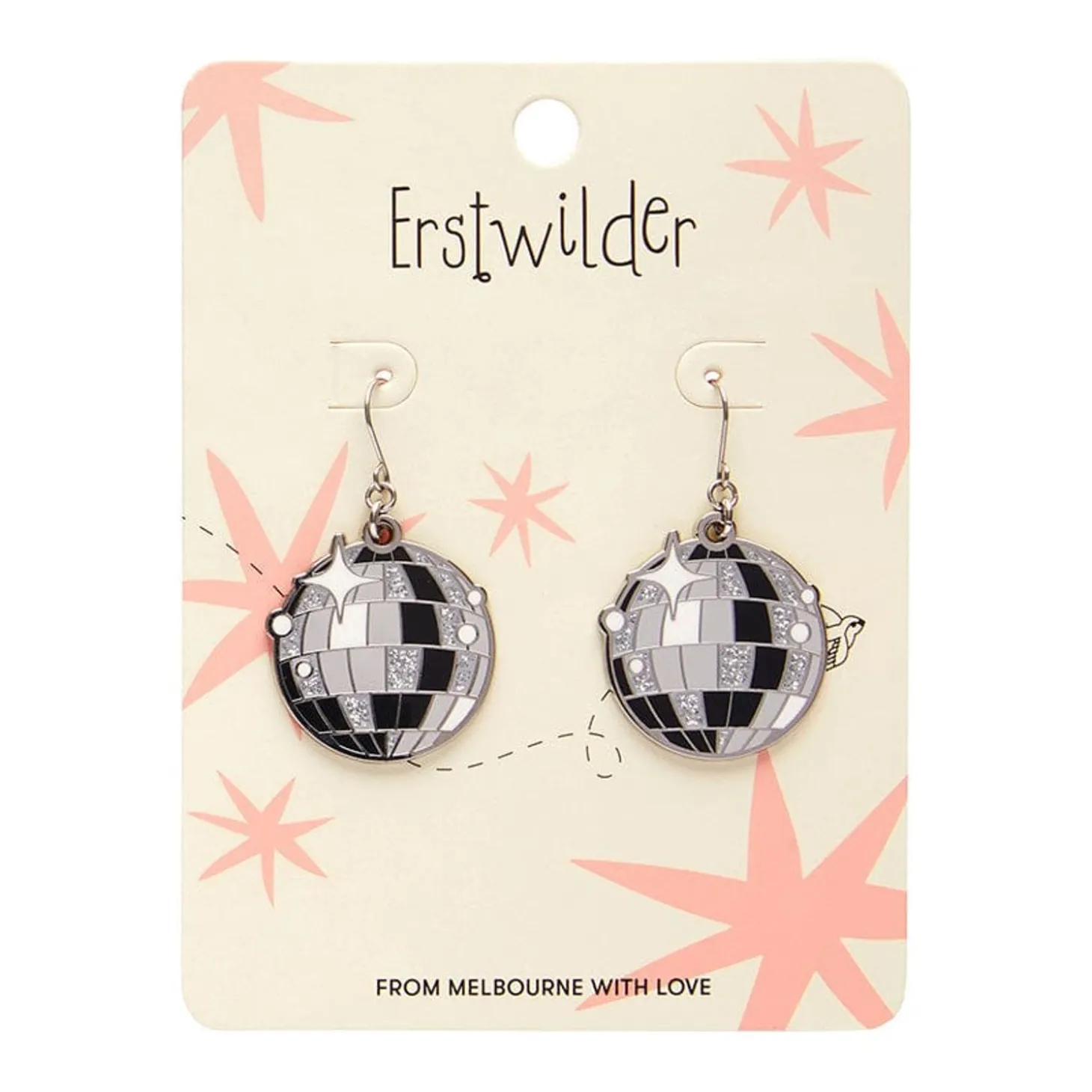 Mosaic Mirror Enamel Drop Earrings