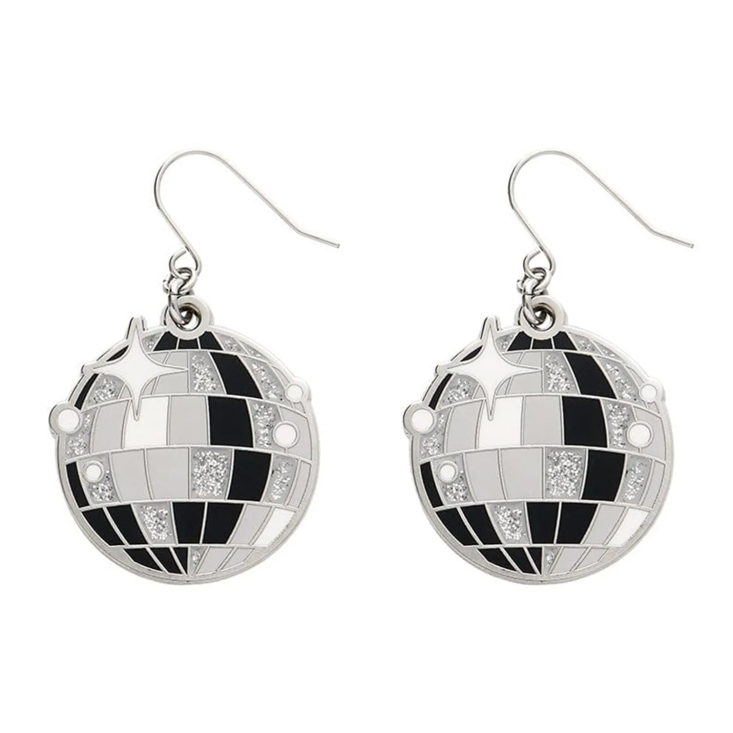 Mosaic Mirror Enamel Drop Earrings