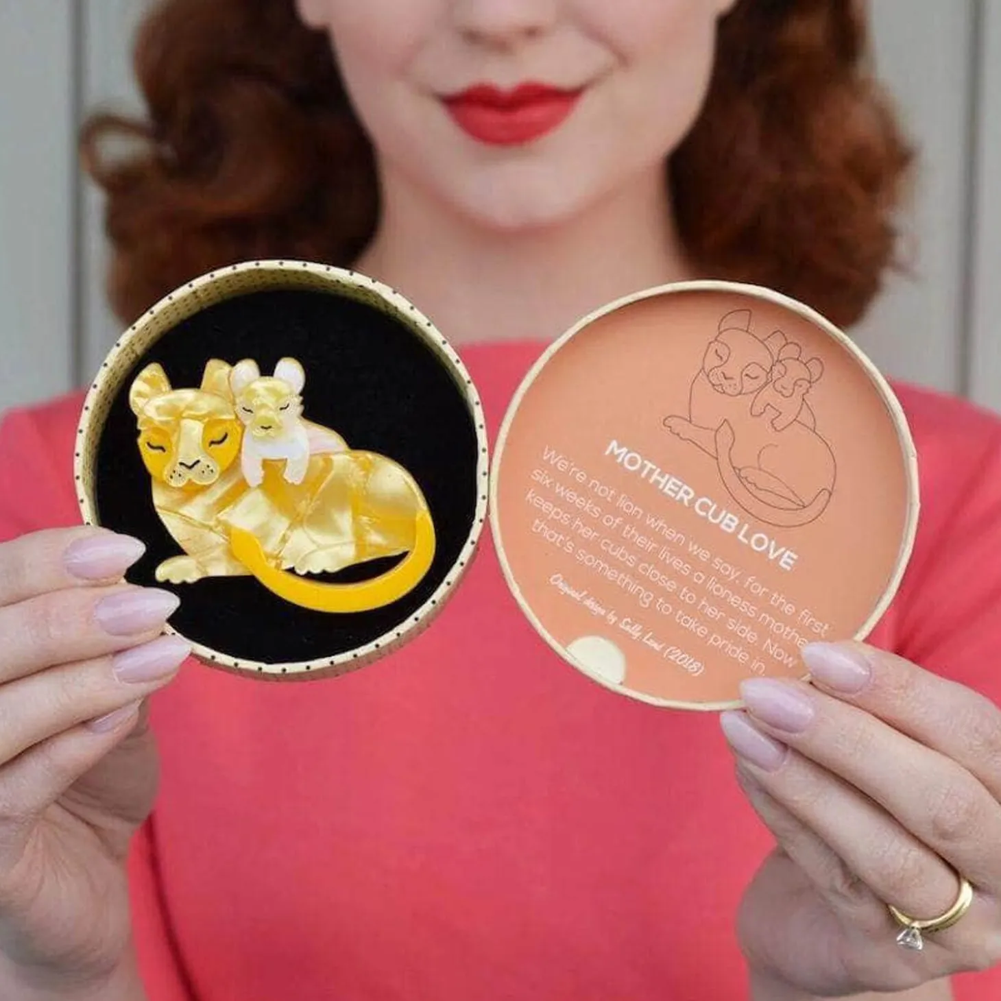 Mother Cub Love Lion Brooch