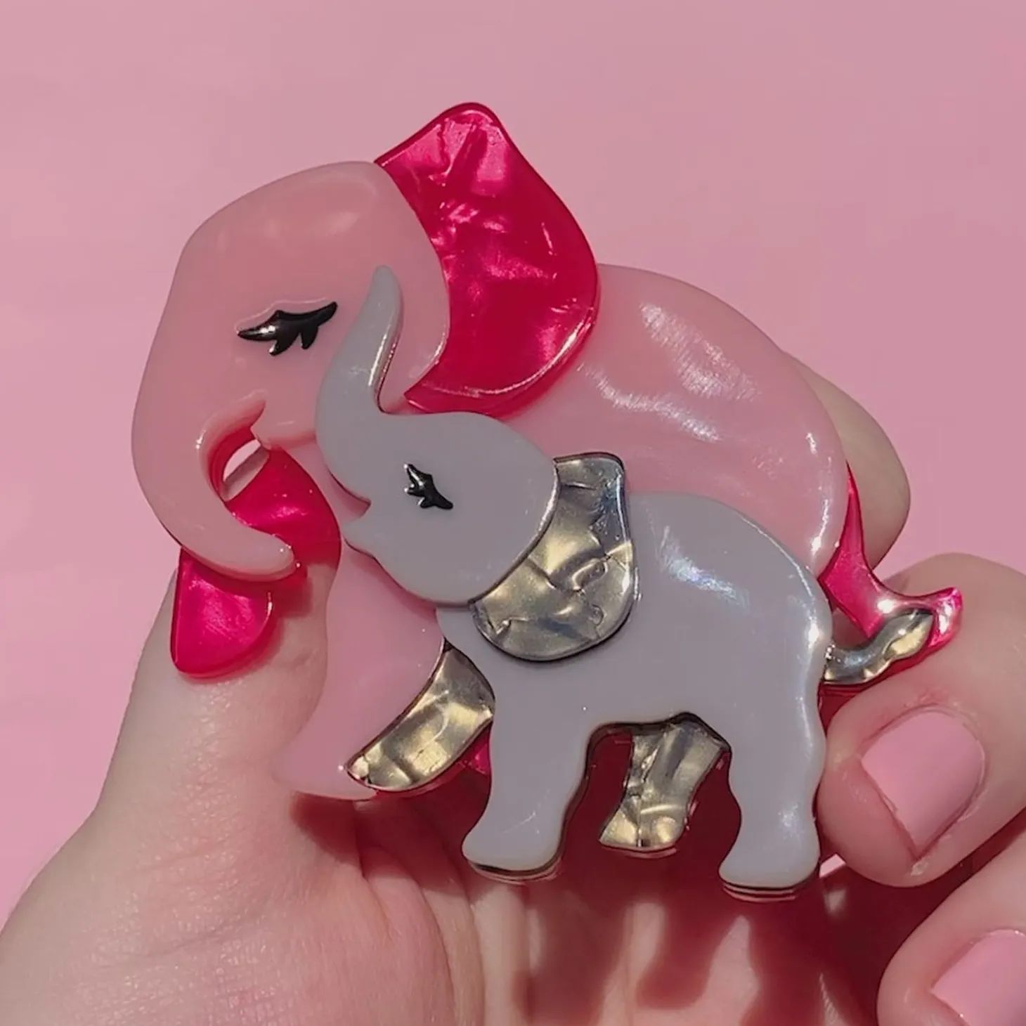 Mother Ella Elephants Brooch