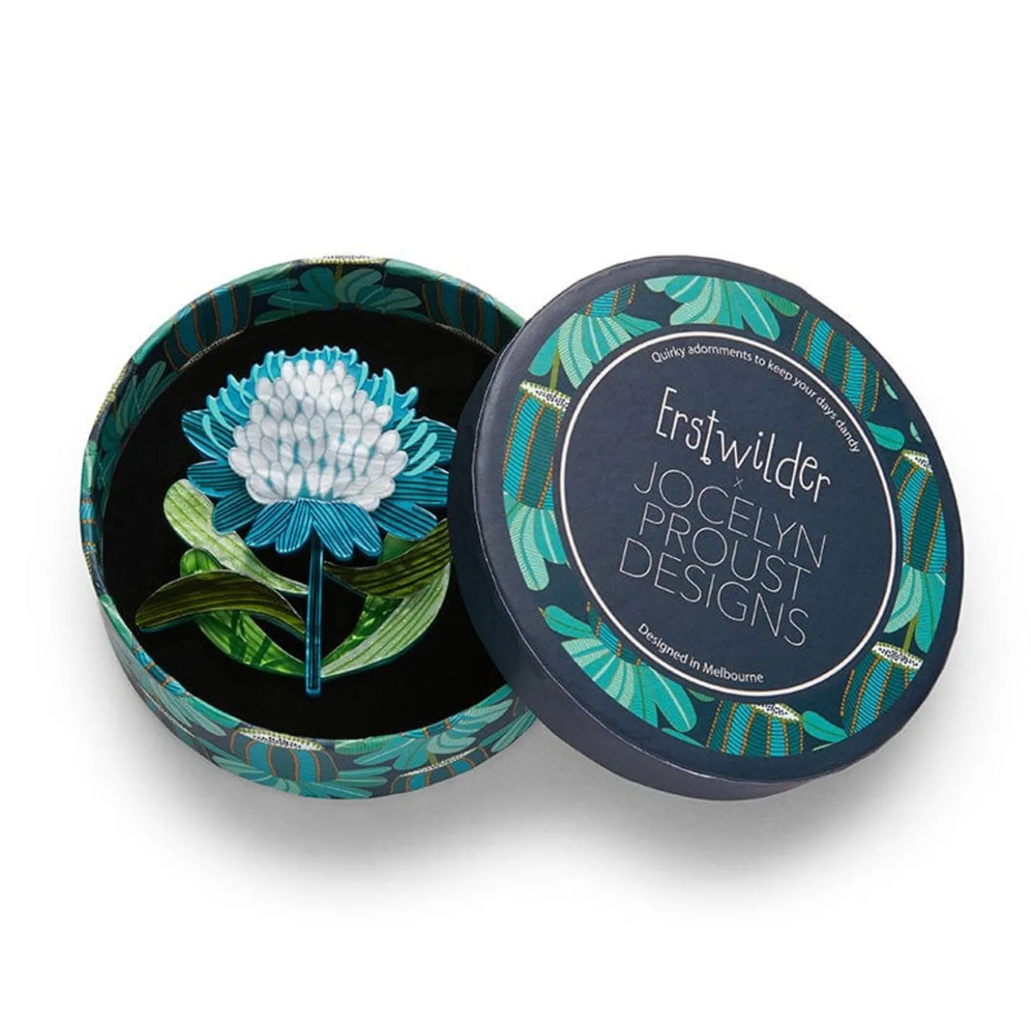 Mythical Blue Waratah Brooch